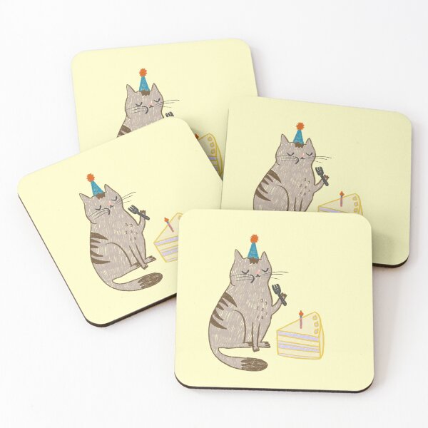 Item preview, Happy birthday cat card designed and sold by sammer-studio.
