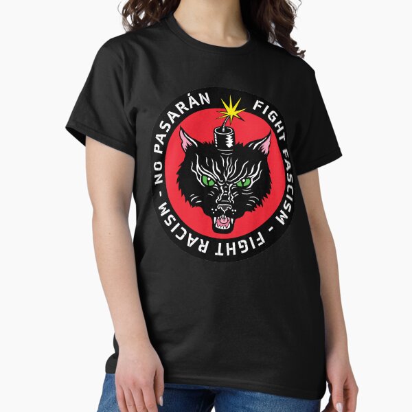 Item preview, Fight Fascism- Fight Racism- No Pasarán Cat  designed and sold by Nicole Schulman.