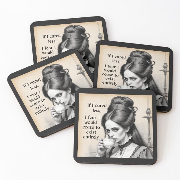 Item preview, If I Cared Less, I’d Vanish – Sarcastic Victorian Lady Quote | Elegant Gothic Humor Design designed and sold by dreamparlor.