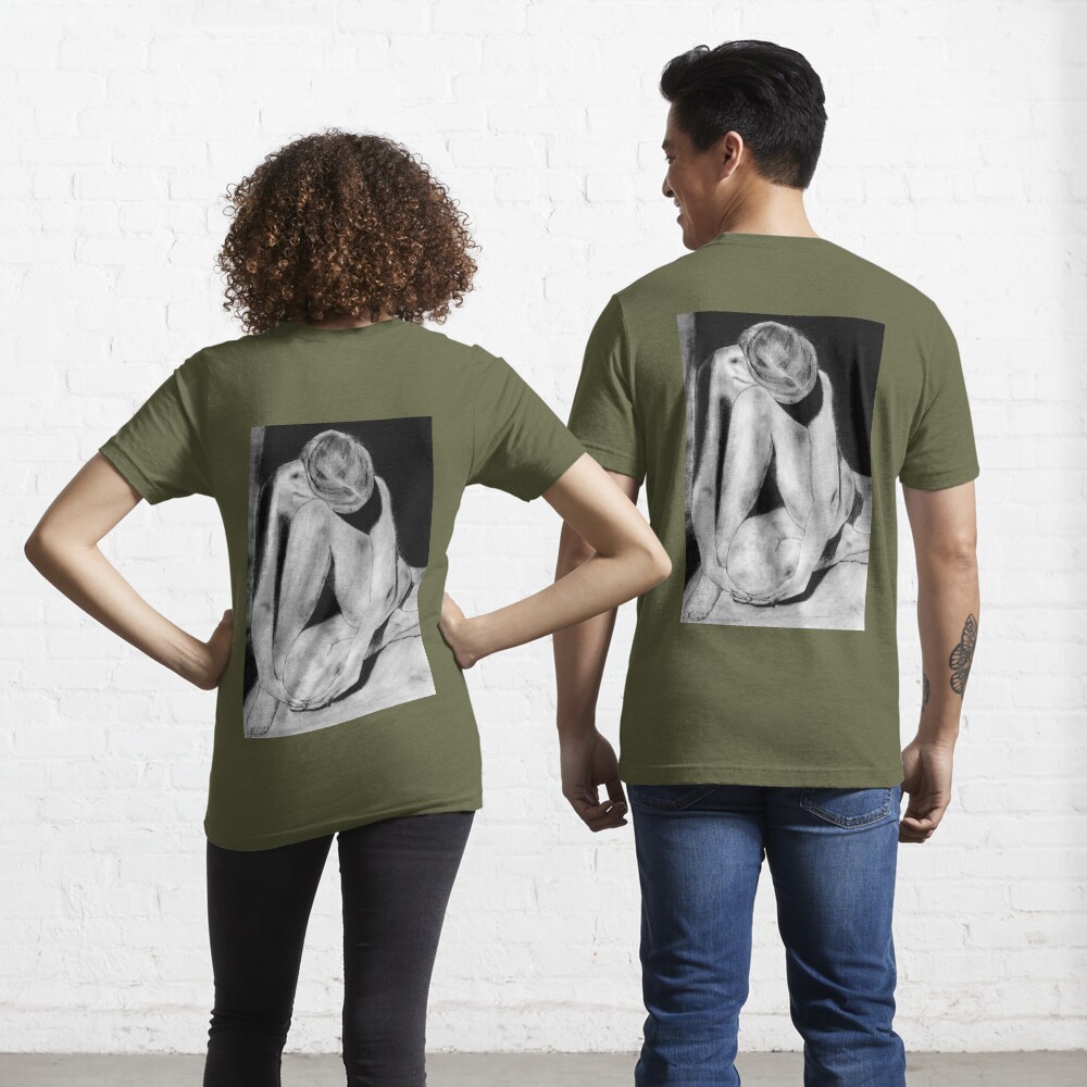 Shy woman naked' Men's T-Shirt