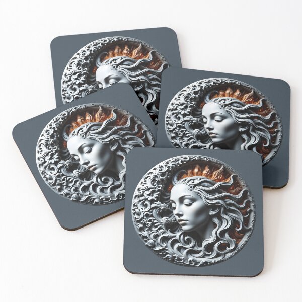 Item preview, Silver & Fire Goddess - Embossed Metal Art Design designed and sold by Dakson Design - Fantasy Art.