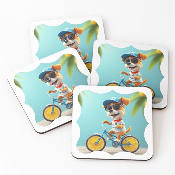 Item preview, Dog on a bike in summer designed and sold by ShimaiStore.