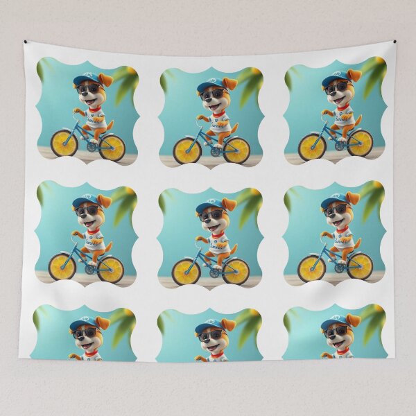 Item preview, Dog on a bike in summer designed and sold by ShimaiStore.