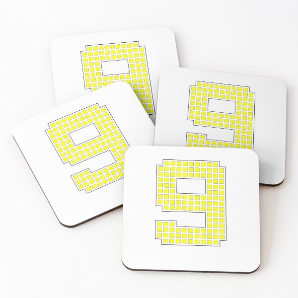 Item preview, Number 9 - Yellow Pixel Block Character designed and sold by PixelGlyphs.