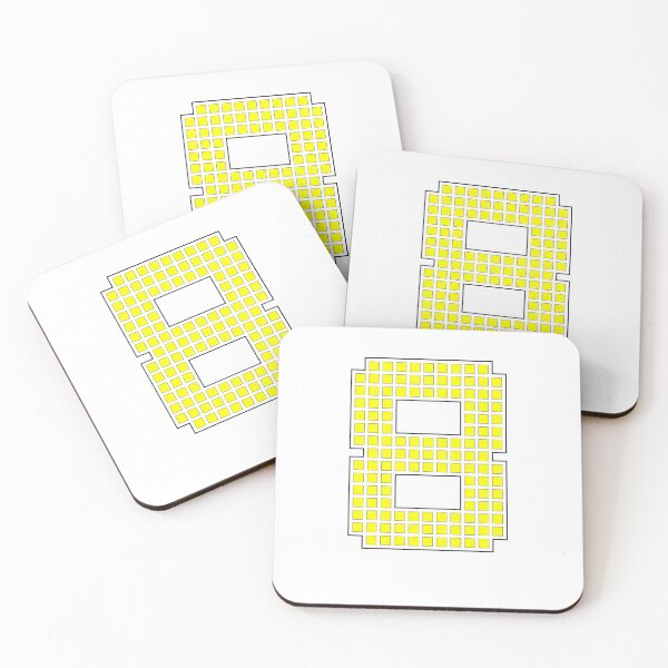 Item preview, Number 8 - Yellow Pixel Block Character designed and sold by PixelGlyphs.
