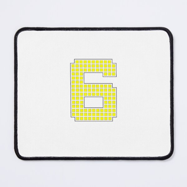 Item preview, Number 6 - Yellow Pixel Block Character designed and sold by PixelGlyphs.