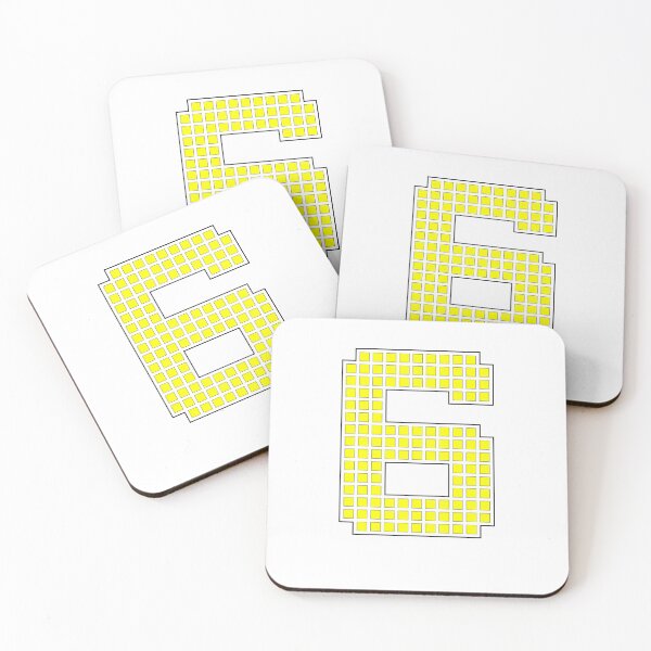 Item preview, Number 6 - Yellow Pixel Block Character designed and sold by PixelGlyphs.