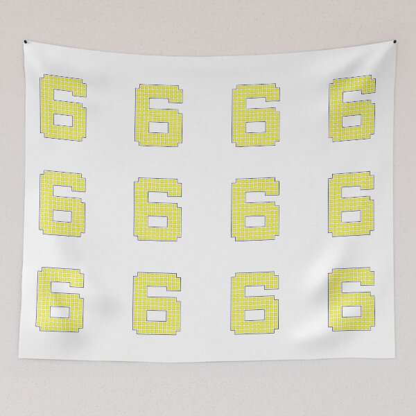 Item preview, Number 6 - Yellow Pixel Block Character designed and sold by PixelGlyphs.