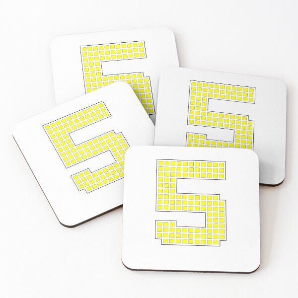 Item preview, Number 5 - Yellow Pixel Block Character designed and sold by PixelGlyphs.