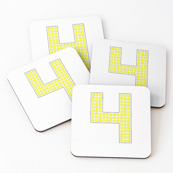 Item preview, Number 4 - Yellow Pixel Block Character designed and sold by PixelGlyphs.