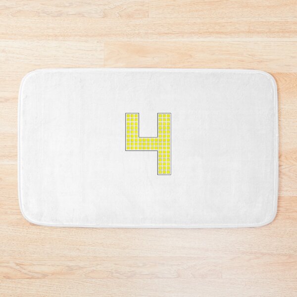 Item preview, Number 4 - Yellow Pixel Block Character designed and sold by PixelGlyphs.