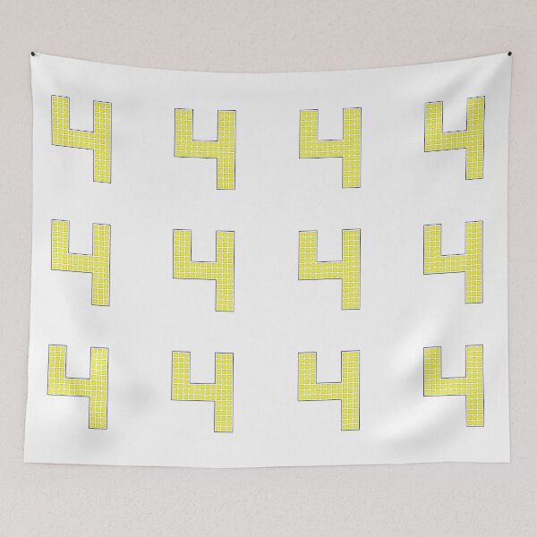 Item preview, Number 4 - Yellow Pixel Block Character designed and sold by PixelGlyphs.