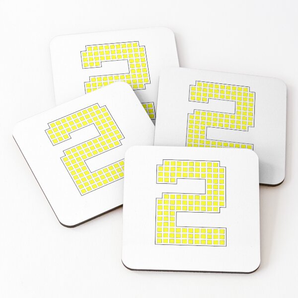 Item preview, Number 2 - Yellow Pixel Block Character designed and sold by PixelGlyphs.