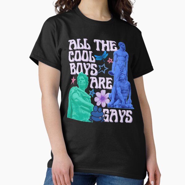 Aperçu de l'œuvre T-shirt de fierté LGBT, tous les garçons cool sont gays, homme gay, cadeau pour couple gay, cadeau de Saint-Valentin, tenue de fierté gay créée et vendue par Soul  ArtLove.