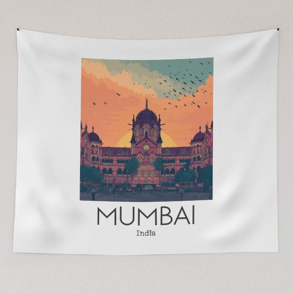 Item preview, A Vintage Illustration of Mumbai - India designed and sold by GoodOldVintage.