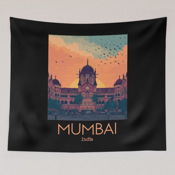 Item preview, A Vintage Illustration of Mumbai - India designed and sold by GoodOldVintage.