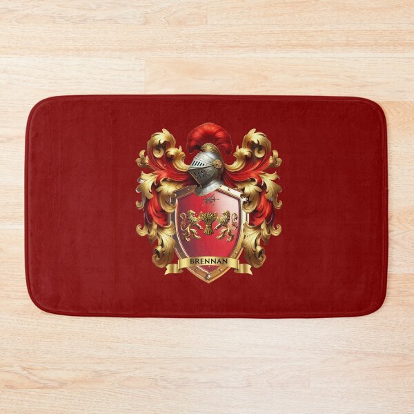 Item preview, Brennan Family Crest – Irish Red Shield with Lions & Sheaf designed and sold by Highlandkings.