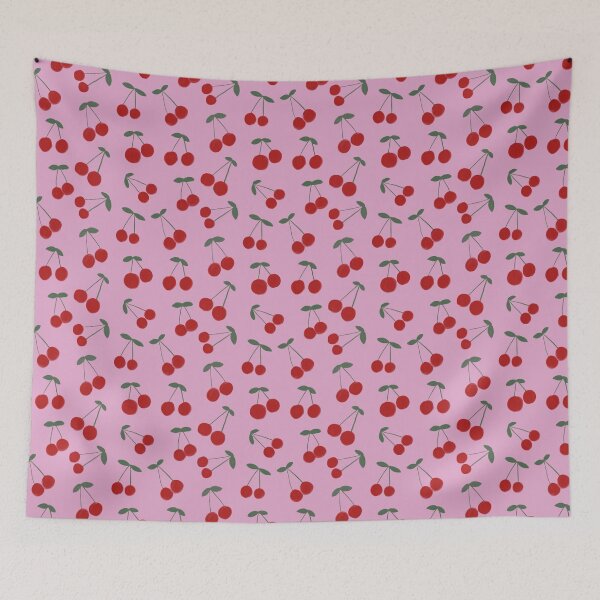 Item preview, Cherry Seamless Pattern – Retro Pink Red Fruit Print – Cute Summer Aesthetic designed and sold by dreamy-blooms.