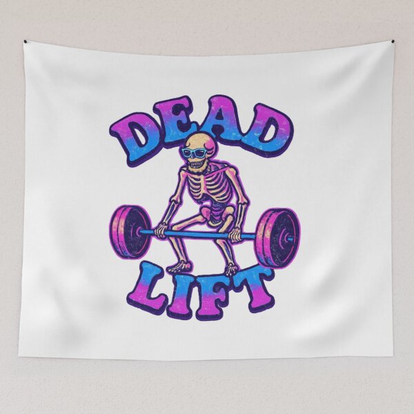 Item preview, Dead Lift – Funny Skeleton Fitness Design with Retro Vibe designed and sold by Eterna Vision.