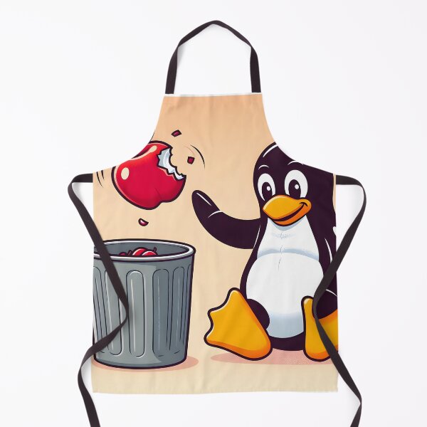 Item preview, Tux throws an apple in the trash designed and sold by Nopasaran-Tsin.