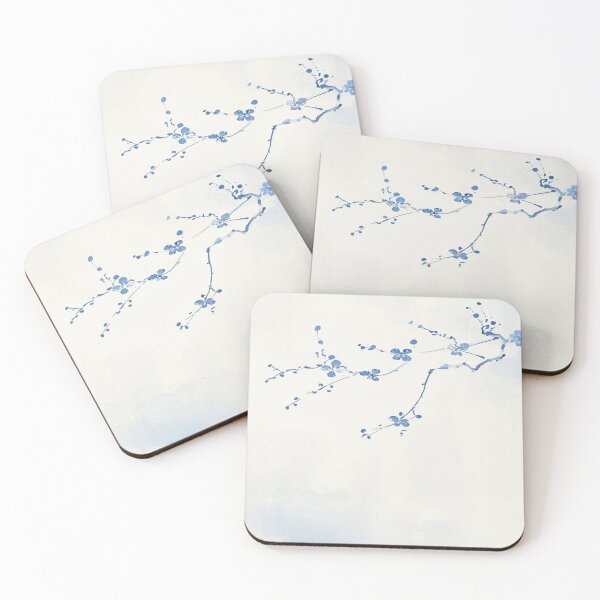 Item preview, Surreal white landscape and blue rose branch designed and sold by saly55887.