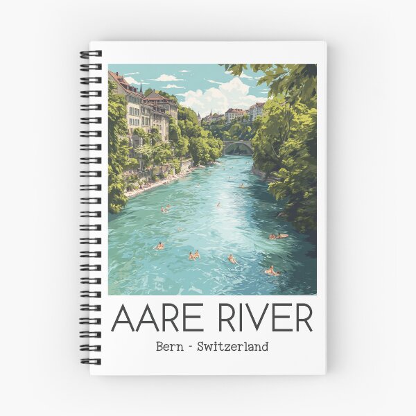 Artikelvorschau, Eine Vintage Illustration des Flusses Aare - Bern - Schweiz entworfen und verkauft von GoodOldVintage.