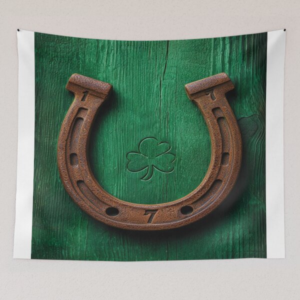 Item preview, Old horseshoe with green background designed and sold by saly55887.