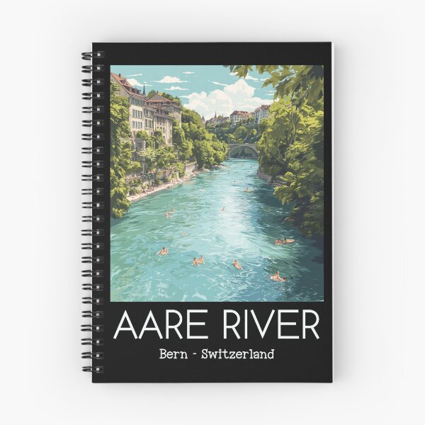 Artikelvorschau, Eine Vintage Illustration des Flusses Aare - Bern - Schweiz entworfen und verkauft von GoodOldVintage.