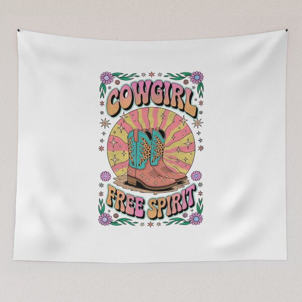 Item preview, Cowgirl Free Spirit Boots Sublimation DTF DTG Print PNG Boho Graphic Design Boho Western Graphic Groovy Lettering Vintage Country music  designed and sold by evoluxodesign.
