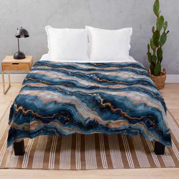 Item preview, Luxurious Blue and Gold Abstract Marble Texture designed and sold by NTGUILTY.