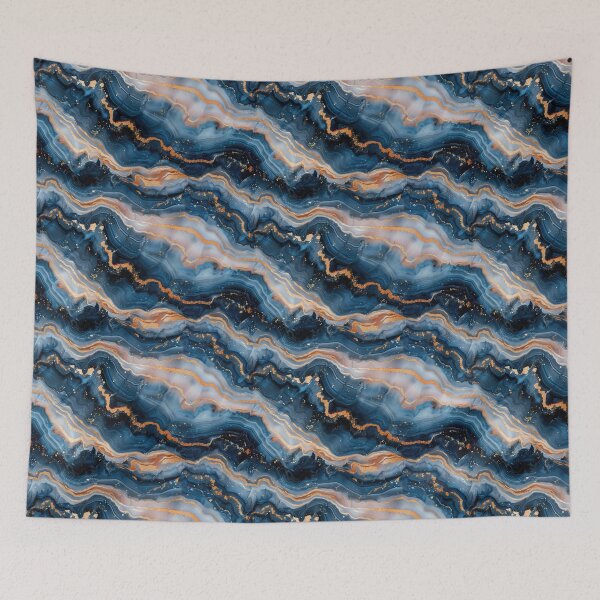 Item preview, Luxurious Blue and Gold Abstract Marble Texture designed and sold by NTGUILTY.