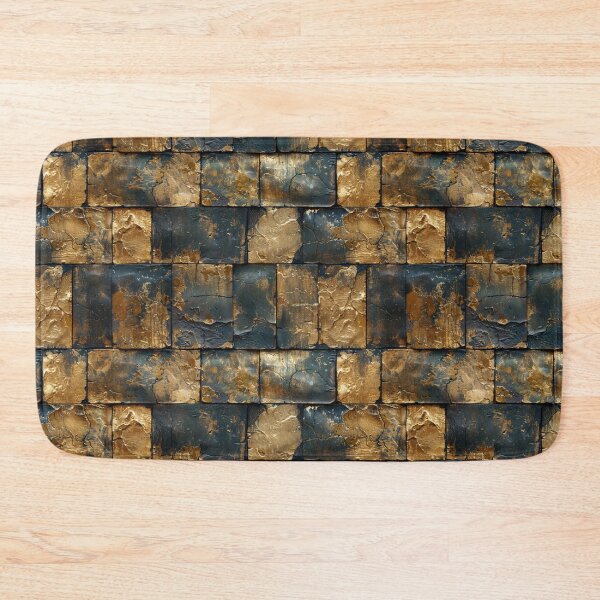 Item preview, Distressed Black and Gold Metallic Brick Wall designed and sold by NTGUILTY.