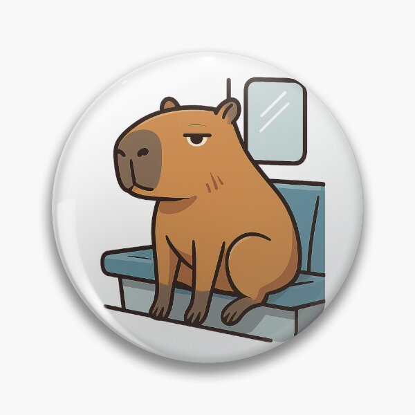 Item preview, Mentally Elsewhere – Burned Out Subway Capybara Sticker designed and sold by Tripconic.