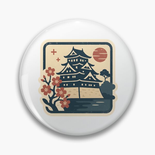 Item preview, Osaka Castle Japan Cherry Blossom Vintage designed and sold by LoveLabDesign.