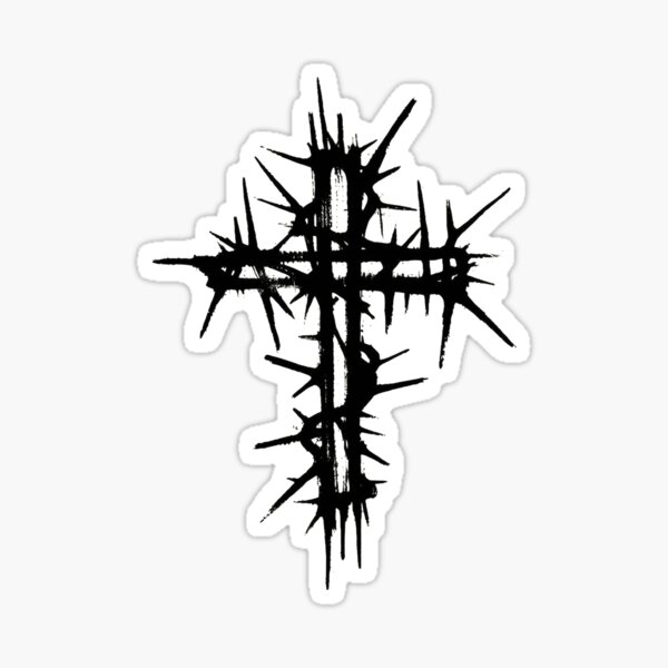Item preview, Thorned Cross Silhouette designed and sold by BrunNoir.