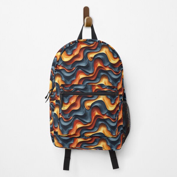 Item preview, Dynamic Abstract Wavy Flow in Blue-Gray and Orange designed and sold by NTGUILTY.