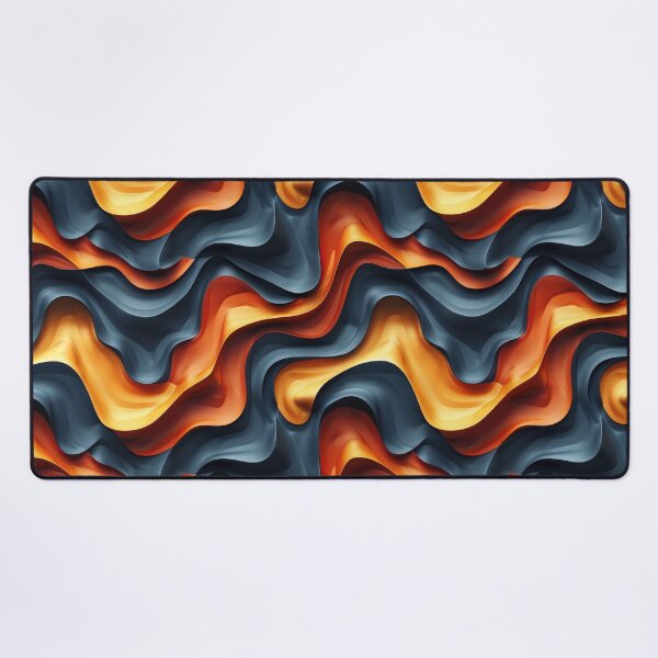 Item preview, Dynamic Abstract Wavy Flow in Blue-Gray and Orange designed and sold by NTGUILTY.