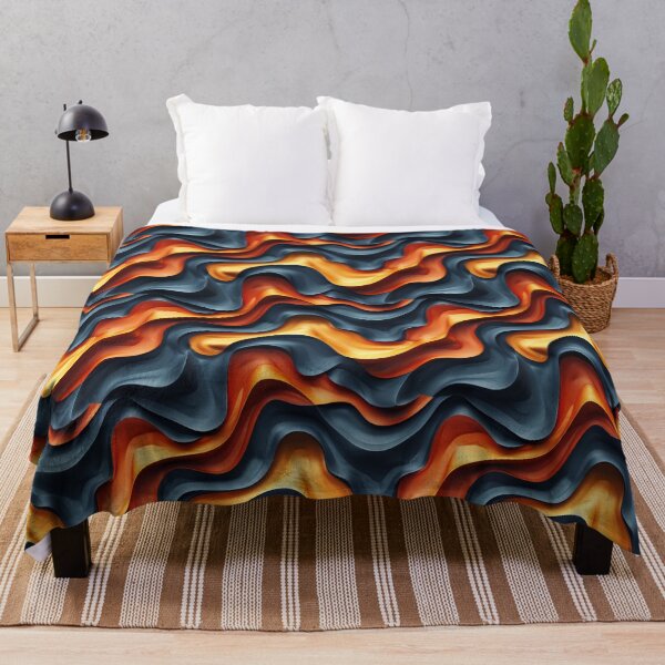 Item preview, Dynamic Abstract Wavy Flow in Blue-Gray and Orange designed and sold by NTGUILTY.