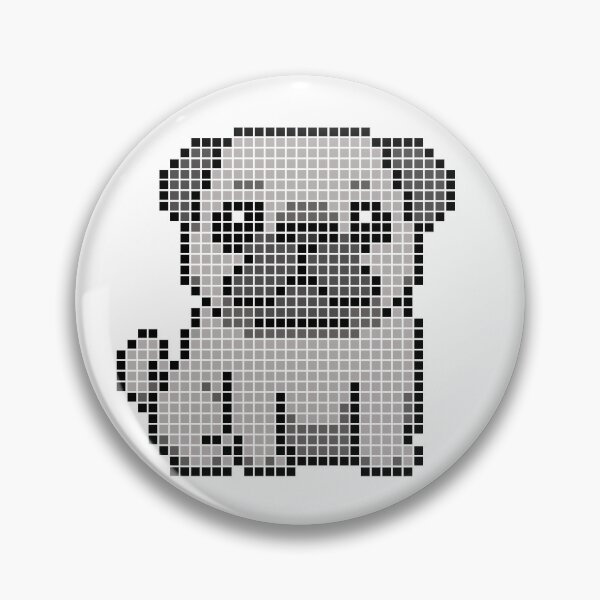 Item preview, Pixeled Pug (silver) designed and sold by Brain Fart Buffet.