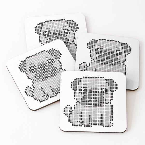 Item preview, Pixeled Pug (silver) designed and sold by Brain Fart Buffet.