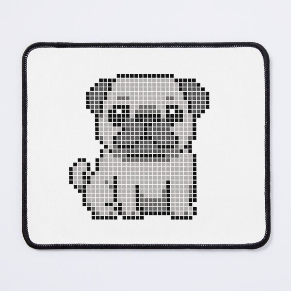 Item preview, Pixeled Pug (silver) designed and sold by Brain Fart Buffet.