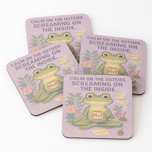 Item preview, Calm on the Outside. Screaming on the Inside. – Crisis Frog Art designed and sold by Neovibe Print.