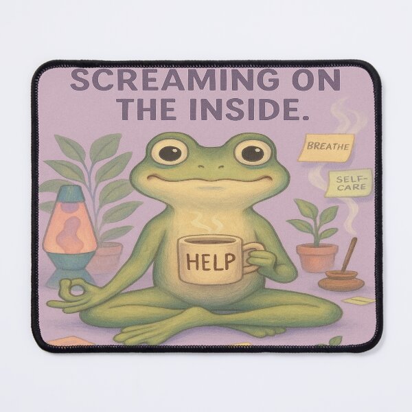 Item preview, Calm on the Outside. Screaming on the Inside. – Crisis Frog Art designed and sold by Neovibe Print.