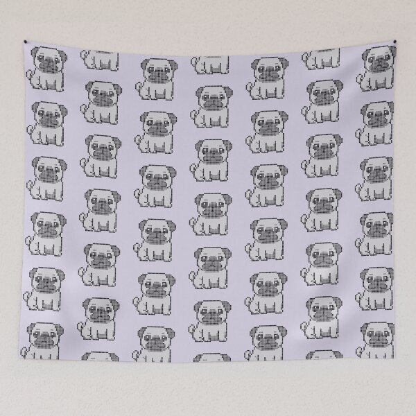 Item preview, Pixeled Pug (white) designed and sold by Brain Fart Buffet.