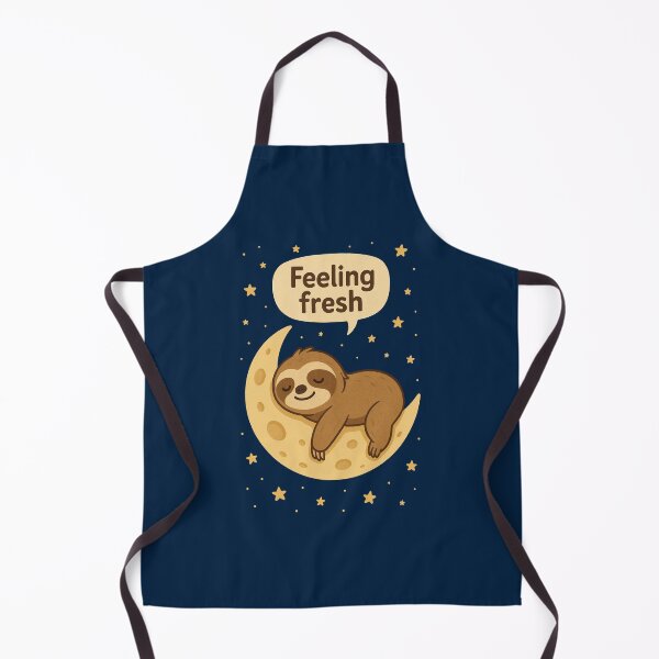 Item preview, Feeling Fresh – Funny Sleepy Sloth Milo on the Moon Cartoon Design designed and sold by Dokak Shop.