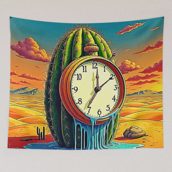 Item preview, Surreal Desert Clock Art designed and sold by Health And Fitness Posts e-Store.
