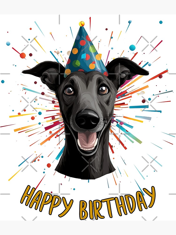 Cool Greyhound Dog Birthday Card - View #4