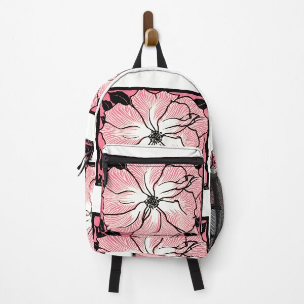 Item preview, Wild Rose Wood Cut Rose Floral Print designed and sold by WillowNox7.
