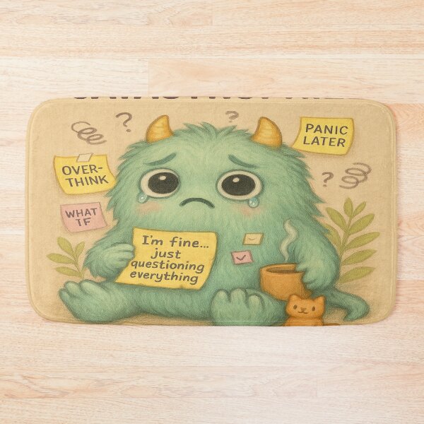 Item preview, I Don’t Bite. I Catastrophize. – Soft Monster Overthinking Art designed and sold by Neovibe Print.