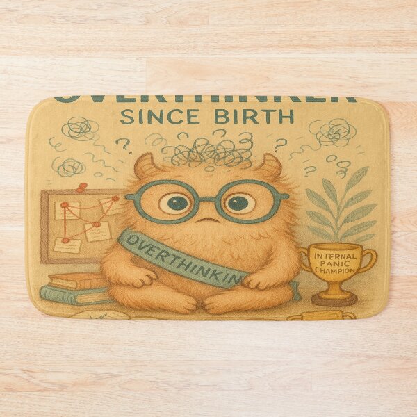 Item preview, Certified Overthinker Since Birth – Soft Monster Chaos Art designed and sold by Neovibe Print.